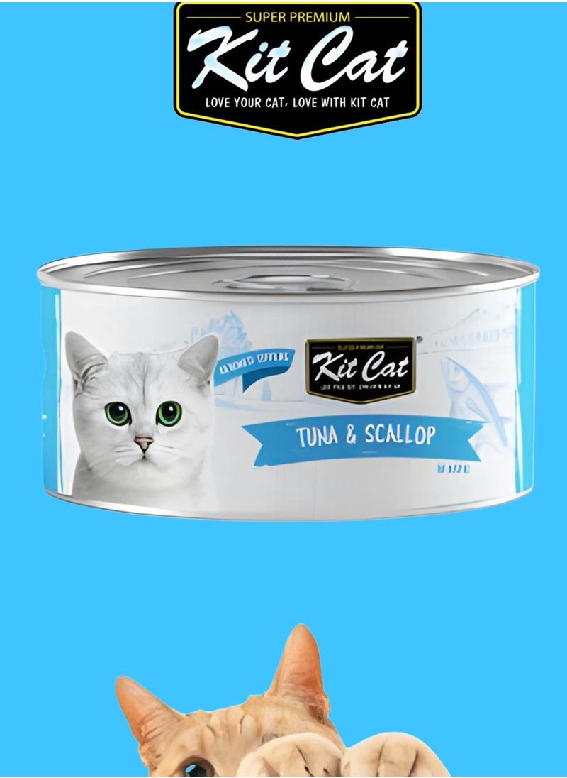 Kit Cat Kit Cat (24 packs) wet food with Tuna & Scallop flavor for small and large cats / 80 grams  - Image 2