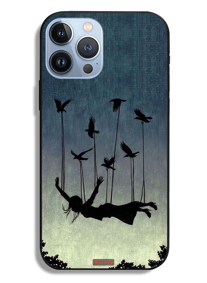 Tolwak Apple iPhone 13 Pro Max Protective Case Birds Holding Fallen Girl - Image 2