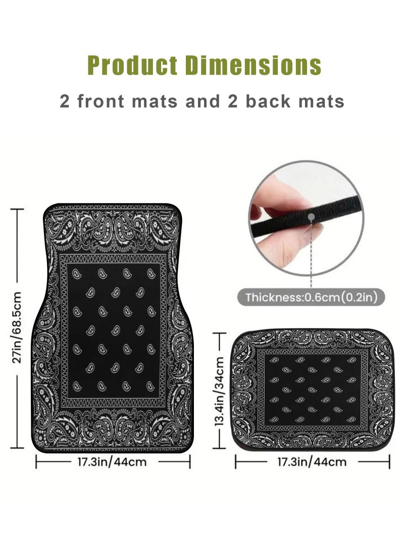 HomarKet 4-Piece Premium Polyester Floor Mat for Cars, SUVs and Trucks, Bohemian Style Carpet Floor Mats for Car,All Weather Protection, Universal to Fit  - Image 2
