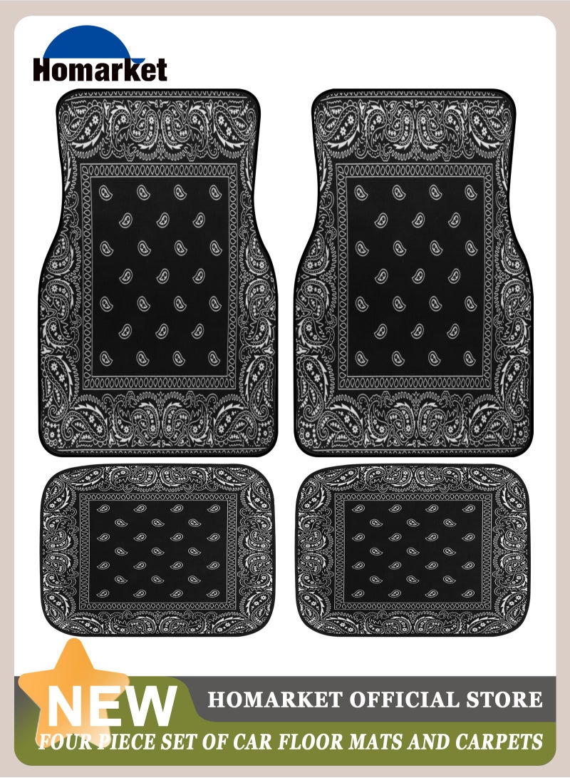 HomarKet 4-Piece Premium Polyester Floor Mat for Cars, SUVs and Trucks, Bohemian Style Carpet Floor Mats for Car,All Weather Protection, Universal to Fit  - Image 1