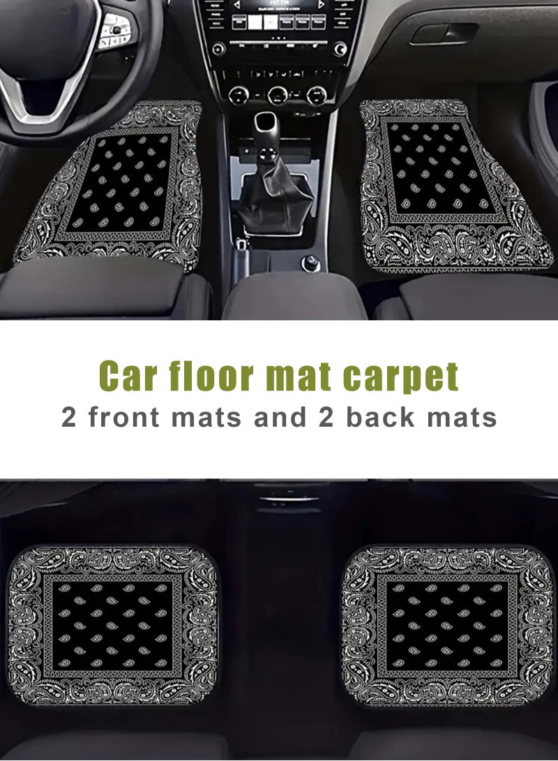 HomarKet 4-Piece Premium Polyester Floor Mat for Cars, SUVs and Trucks, Bohemian Style Carpet Floor Mats for Car,All Weather Protection, Universal to Fit  - Image 4