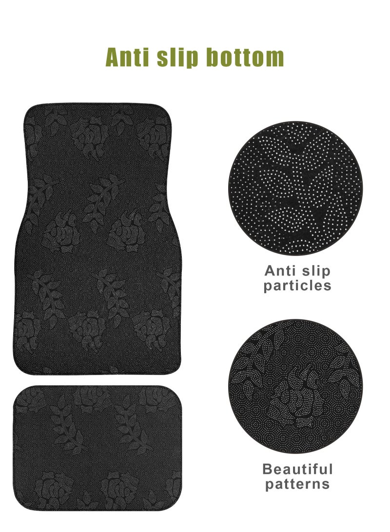 HomarKet 4-Piece Premium Polyester Floor Mat for Cars, SUVs and Trucks, Bohemian Style Carpet Floor Mats for Car,All Weather Protection, Universal to Fit  - Image 3