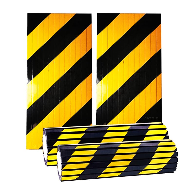 Garage Smith GWP06 Garage Wall Protector Foam Wall Column Corner Guard for Parking Garages Reflective Wall Edge Protector Wall Corner Edge and Bumpers Guards 4PackBlack Yellow
