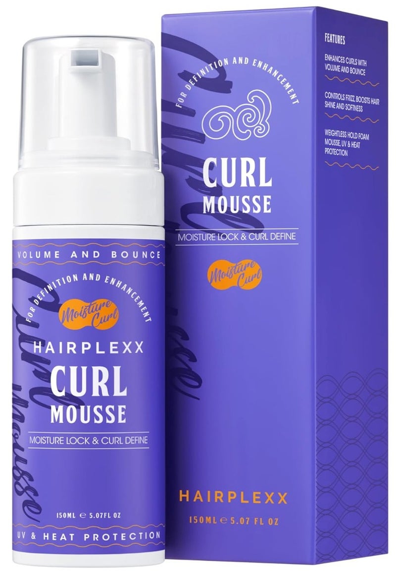 هيربليكس موس تجعيد الشعر 150 مل، خفيف الوزن، يحدد تموجات الشعر، يمنح الشعر حيوية، يمنع ترطيبه، يتحكم في التجعد، يمنح لمعانًا مكثفًا، زيت الخروع، حماية من الأشعة فوق البنفسجية والحرارة - Image 1