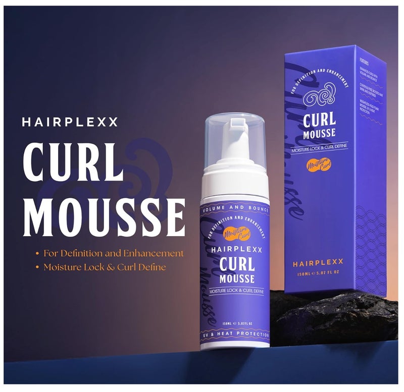 هيربليكس موس تجعيد الشعر 150 مل، خفيف الوزن، يحدد تموجات الشعر، يمنح الشعر حيوية، يمنع ترطيبه، يتحكم في التجعد، يمنح لمعانًا مكثفًا، زيت الخروع، حماية من الأشعة فوق البنفسجية والحرارة - Image 2