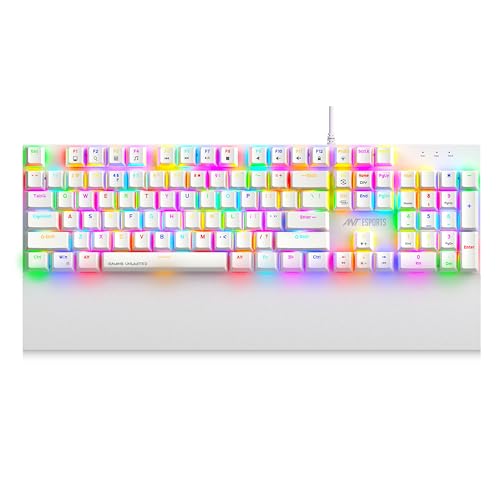 Ant Esports MK4100 RGB Mechanical Gaming Keyboard, Outemu Brown Switches Tactile & Clicky – Chroma RGB – Magnetic Wrist Rest – Double Shot ABS Keycaps, Hot Swappable Switches – Mercury - Image 1