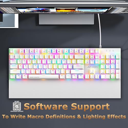 Ant Esports MK4100 RGB Mechanical Gaming Keyboard, Outemu Brown Switches Tactile & Clicky – Chroma RGB – Magnetic Wrist Rest – Double Shot ABS Keycaps, Hot Swappable Switches – Mercury - Image 4