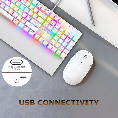 Ant Esports MK4100 RGB Mechanical Gaming Keyboard, Outemu Brown Switches Tactile & Clicky – Chroma RGB – Magnetic Wrist Rest – Double Shot ABS Keycaps, Hot Swappable Switches – Mercury - Image 2