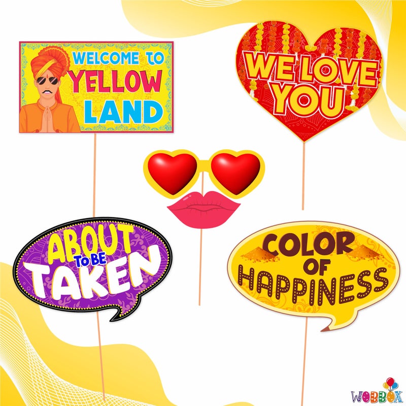 Wobbox Haldi Ceremony Props, Haldi Props for Bride, Haldi Decoration Items for Marriage-FP2455 - Image 2