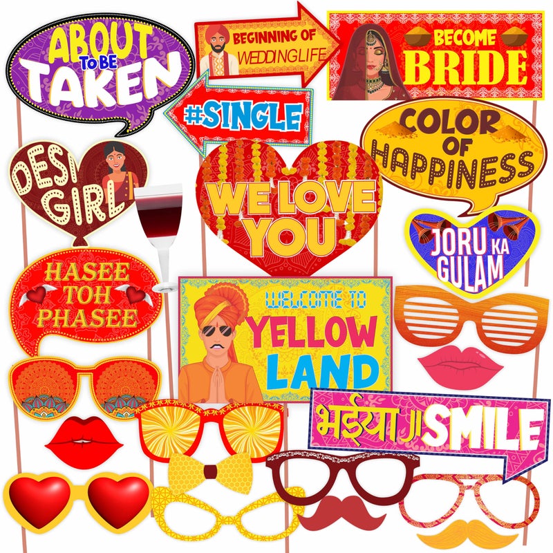 Wobbox Haldi Ceremony Props, Haldi Props for Bride, Haldi Decoration Items for Marriage-FP2455 - Image 1