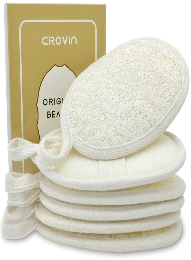 CROVIN Natural Loofah Exfoliating Body Scrubber, Made with Natural Shower Loofah Sponge for Men and Women’s SPA - Pack of 6 Exfoliating Loofah Sponge Package,Perfect for Bath Shower - Image 1