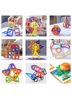 YelaJoy 97 Pieces Building Block Toys Colorful Magnetic Geometric Durable Building Block Playset  - Image 4