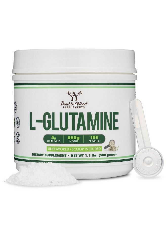 Double Wood Supplements L Glutamine Powder 1.1lbs (100 Servings of 5 Grams Each - Third Party Tested L-Glutamine Powder) Unflavored, Keto, Vegan Friendly (with Scoop) for Exercise Endurance and Gut Health by Double Wood - Image 1