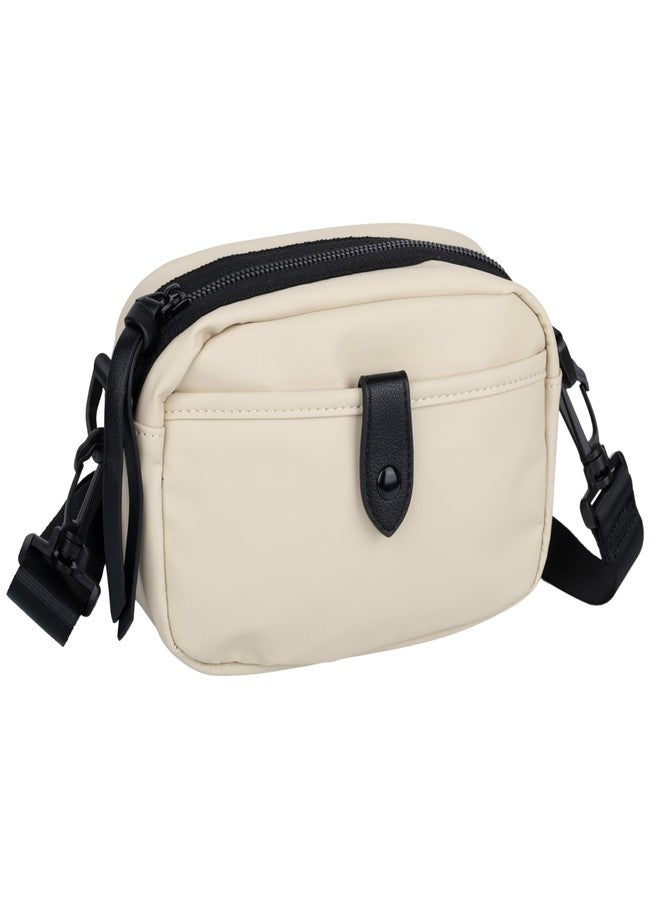 TS WITH TECHSUN Quilted Small Crossbody Bag for Women, Waterproof PU Leather Sling Bag with Adjustable Strap, Lightweight Travel Shoulder, Purse for Phone, Wallet, Keys, Makeup (Beige) - Image 1