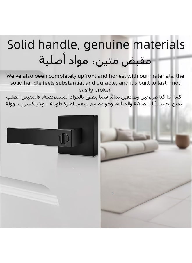 Flossie Door handle lock with key, suitable for bathrooms, restrooms, balconies, rooms, wooden doors, and metal doors. Easy to install on either side. - Image 5