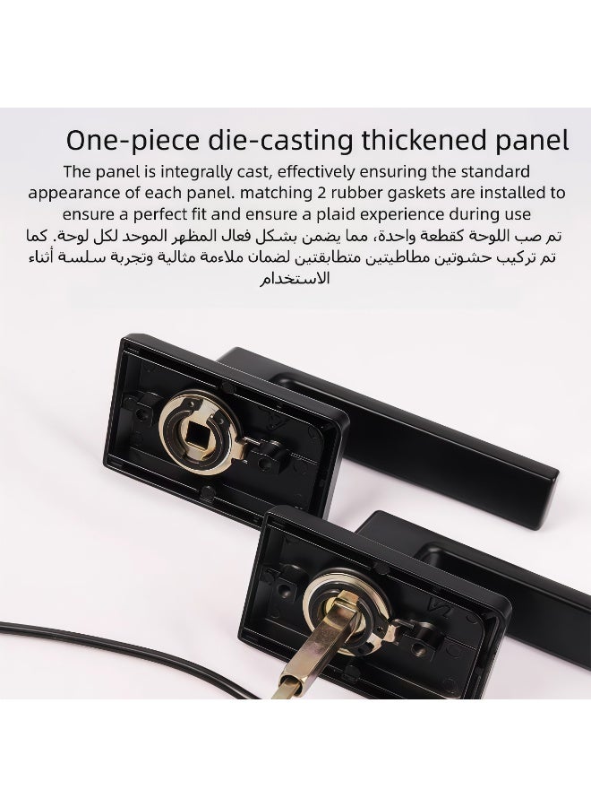 Flossie Door handle lock with key, suitable for bathrooms, restrooms, balconies, rooms, wooden doors, and metal doors. Easy to install on either side. - Image 2