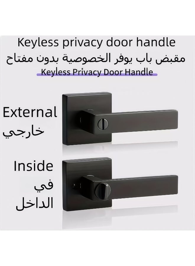 Flossie Door handle lock with key, suitable for bathrooms, restrooms, balconies, rooms, wooden doors, and metal doors. Easy to install on either side. - Image 4