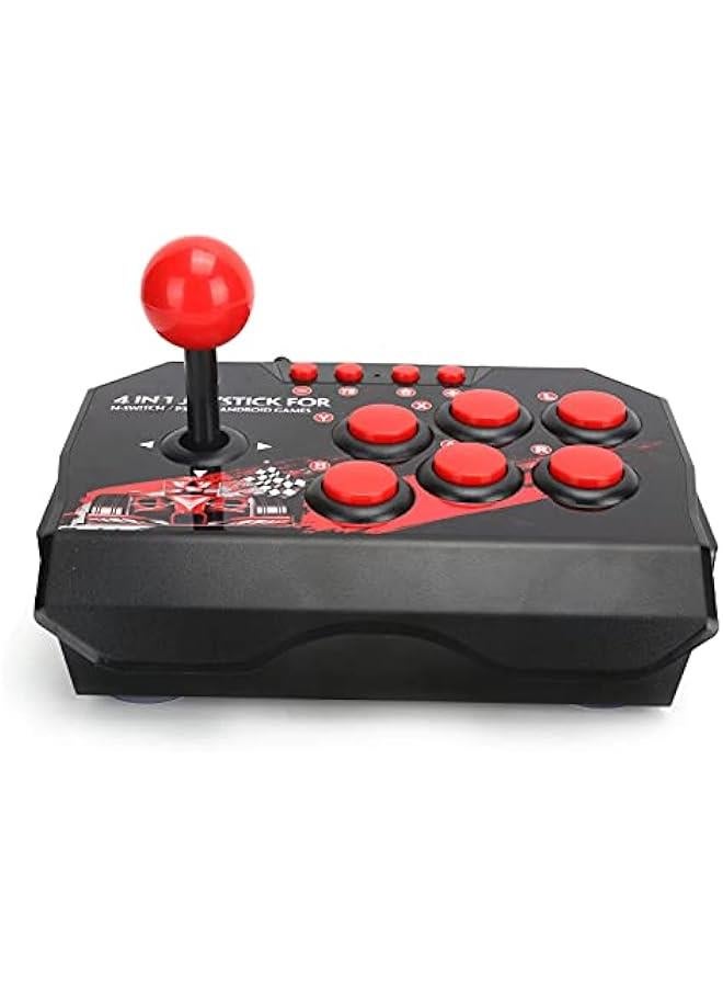 Arcade Fight Stick, 4 in 1 Wired Arcade Joystick Arcade Games Controller with Turbo Functions, Suitable for Switch/PC/PS3/Android Games - Image 1
