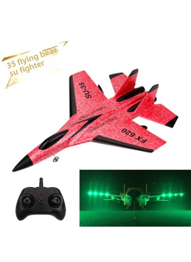 Generic - Su35 Glider Fx620 Fighter Remote Control Foam Airplane Light Fixed Wing Aviation Model Toy Airplane-Color:Red With Lamp - Image 1