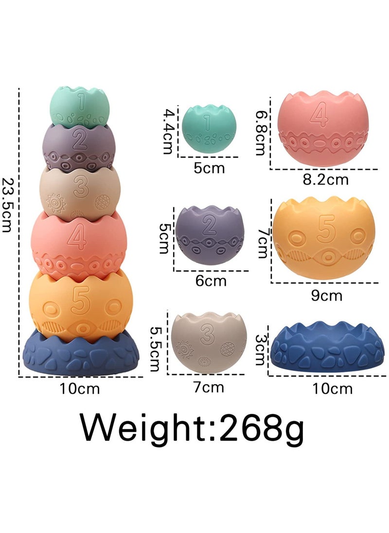Bebiland Baby Sensory Balls, Toys for Babies 6 to 18 Months, Soft Building Blocks, Toddlers Montessori Early Developmental Educational Fine Motor, Skills Stacking Ring Infant (Multicolour)  - Image 2