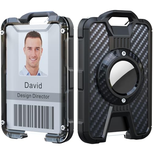 LIUGX Badge Holder for Airtag, with Retractable Keychain, Heavy Duty for Airtag Holder/Case, ID Card Holder (Holds 6 Cards), with 31.5” Badge Reel Key Chain, 10,000+ Rebound, 8oz - Image 2