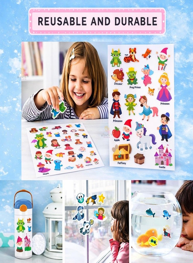 Wishkey Reusable Jelly Sticker Book for Kids 38 Pcs Fairy Princess Theme, Waterproof & Double Sided Activity Book, Educational Learning Toy for Girls, Travel Friendly Sticker Set for Toddlers Age 2+ - Image 4