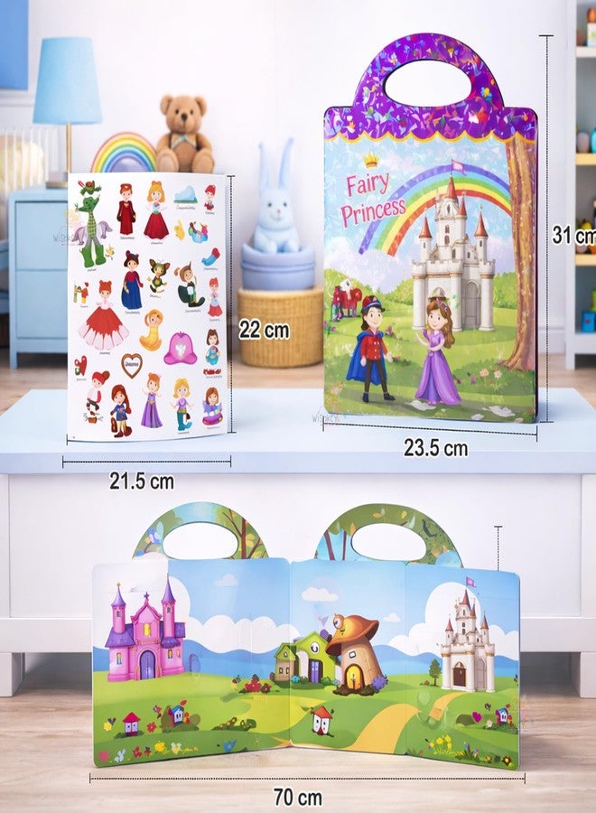Wishkey Reusable Jelly Sticker Book for Kids 38 Pcs Fairy Princess Theme, Waterproof & Double Sided Activity Book, Educational Learning Toy for Girls, Travel Friendly Sticker Set for Toddlers Age 2+ - Image 2