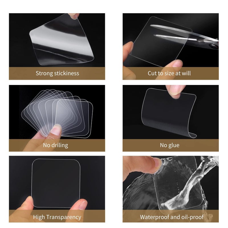 20 Pcs Double Sided Tape, 6x6cm Large Adhesive Pads for Mounting, Heavy Duty Gel Tape for Walls, Doors, Windows, Car, Removable & Waterproof - Image 5