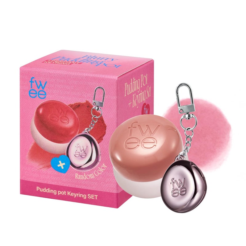 fwee Blurry Pudding Pot + Keychain SET | Airbrushed Blush & Lip, Buildable Pigment, Long-lasting, Lightweight, Easy to Blend, Natural Soft Matte Finish Makeup â€“ Oh! (Cool Pink) | 0.17 oz - Image 1