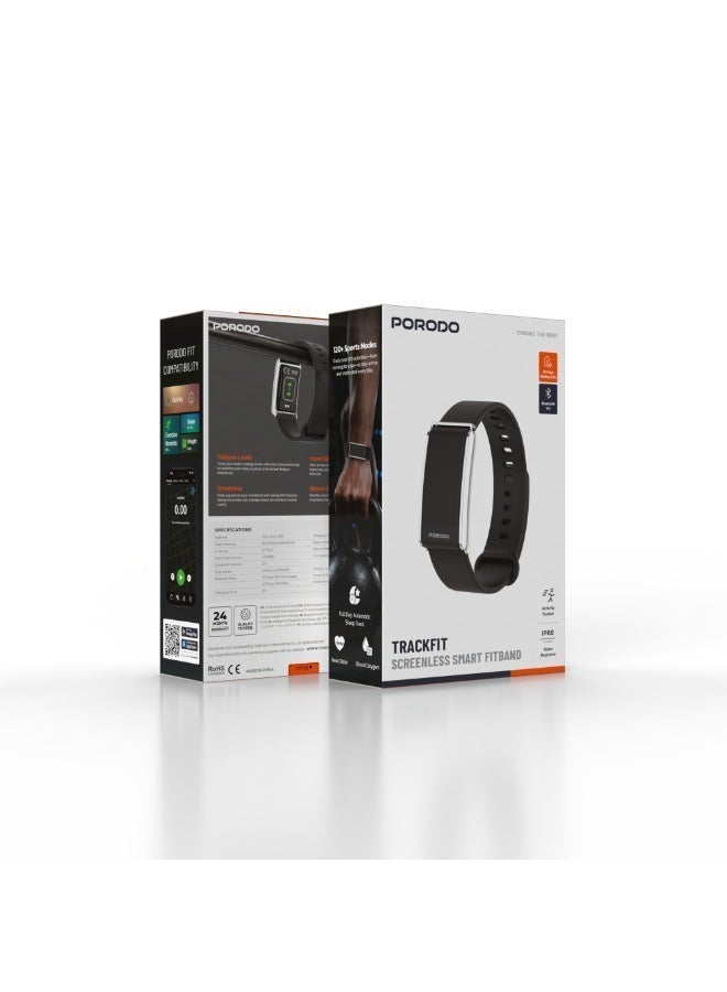 Porodo TrackFit Screenless Smart Fitband, Activity Tracker, Heart Rate Monitor, Blood Oxygen Monitor, Sleep Tracking, Bluetooth 5.4, IP68 Water Resistant, 30-Day Battery Life, Black - Image 5