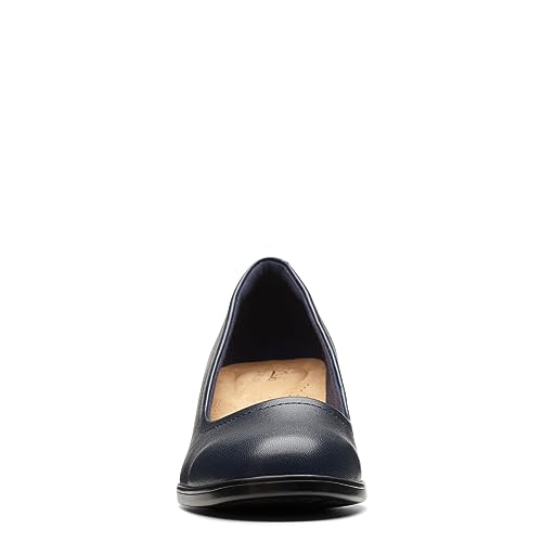 Clarks Women's Emily2 Ruby Pump, Navy Leather, 8 - Image 4