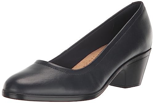 Clarks Women's Emily2 Ruby Pump, Navy Leather, 8 - Image 1