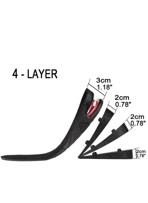 Increase Insoles Variable Height 4 Layer Black