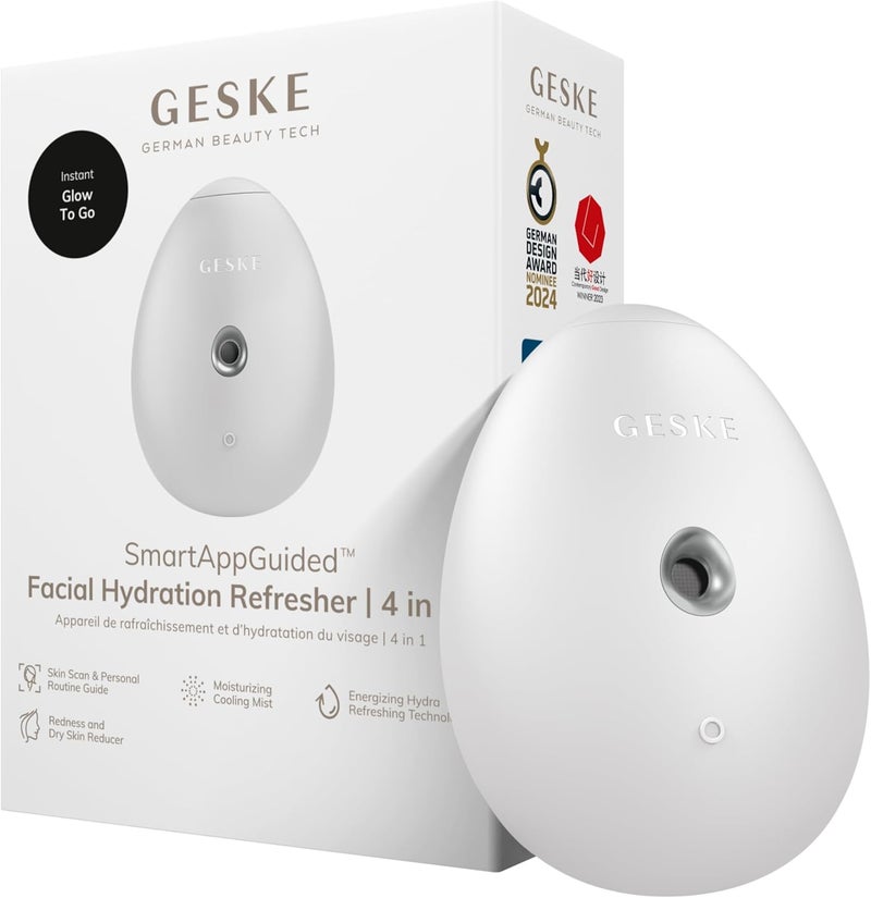 GESKE SmartAppGuided™ Facial Hydration Refresher | 4 in 1 | Water Atomiser | Face Steamer | Water Spray | Face Mister | Facial Cleansing Device | Spray Mist | Cosmetics | Natural Glow - Image 1