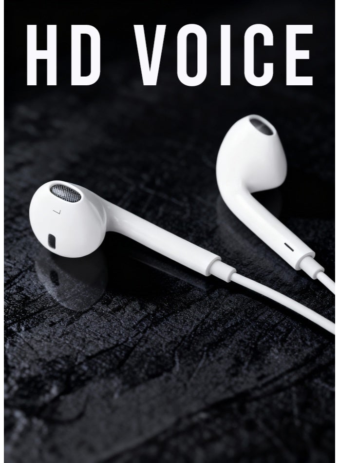 Best 3.5mm Wired Earphones with Mic | Noise Reduction | Spatial HD Sound | Deep Bass & Comfortable Fit | Universal Dynamic Headphones for All Supported Smartphones | 1.2 Meter (White) - Image 4