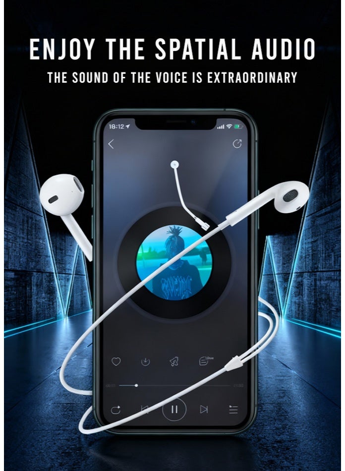 Best 3.5mm Wired Earphones with Mic | Noise Reduction | Spatial HD Sound | Deep Bass & Comfortable Fit | Universal Dynamic Headphones for All Supported Smartphones | 1.2 Meter (White) - Image 5