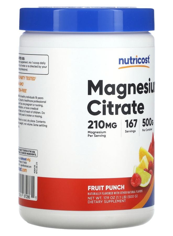 Nutricost Magnesium Citrate Fruit Punch 17.9 oz (500 g) - Image 2