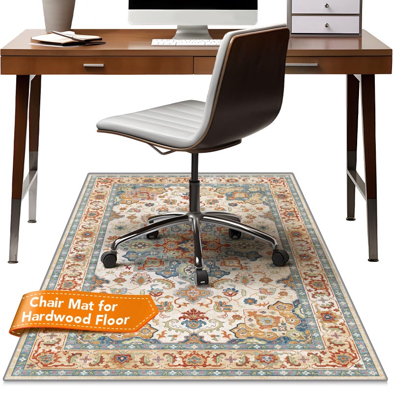TONOS Office Chair Mat for Hardwood Floors - 48X35.5â€ Desk Chair Mat for Rolling Chair, Under Desk Rug Protects Hard Floors from Damage, Low Pile Floor Protector for Rolling Chair, Non-Slip - Image 1