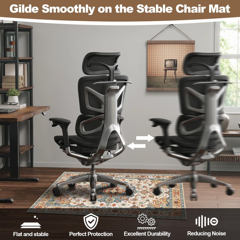 TONOS Office Chair Mat for Hardwood Floors - 48X35.5â€ Desk Chair Mat for Rolling Chair, Under Desk Rug Protects Hard Floors from Damage, Low Pile Floor Protector for Rolling Chair, Non-Slip - Image 5