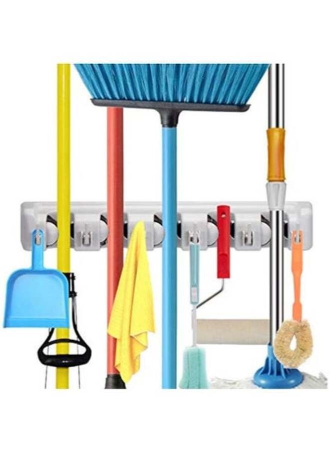 ACLIX Mop and Broom Holder Wall Mount Broom Organizer Mop Hanger Home Cleaning Supplies Rake Garden Tool Storage Rack Garage Laundry Room Organizations - Image 1