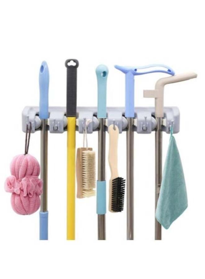 ACLIX Mop and Broom Holder Wall Mount Broom Organizer Mop Hanger Home Cleaning Supplies Rake Garden Tool Storage Rack Garage Laundry Room Organizations - Image 2