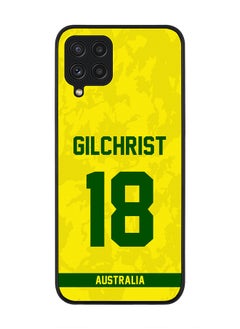 Rugged Black Edge Case for Samsung Galaxy A22 (LTE / 4G) , Slim fit Soft Case Flexible thin Cover - Player Name - Adam Gilchrist, Jersey Number- 18
