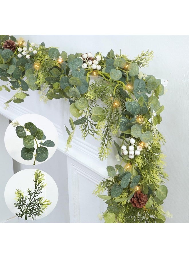 6 Ft Christmas Garland, Real-Touch Cedar Garland Christmas Decorations Greenery Cypress & Eucalyptus Garland with Lights Timer Pine Cones Red Berried, Lighted Xmas Cedar Garland for Indoor Home Decor - pzsku/Z3EB99701B586385CABC7Z/45/_/1740982487/e1e102d3-a672-4aeb-99d7-943af09d2e0a