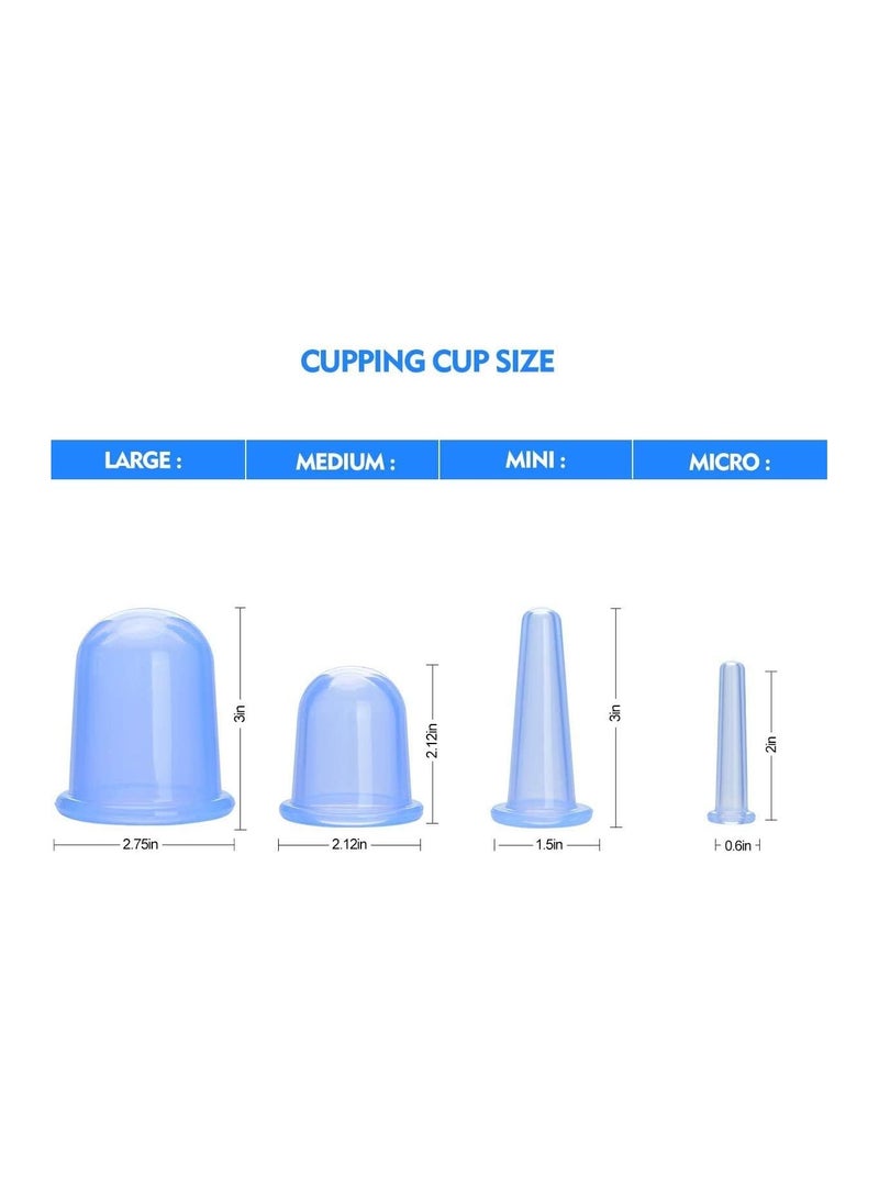 Silicone Cupping Therapy Set, Family Cupping Therapy Set for Cellulite, Neck, Face and Body (Set of 4) - Image 2