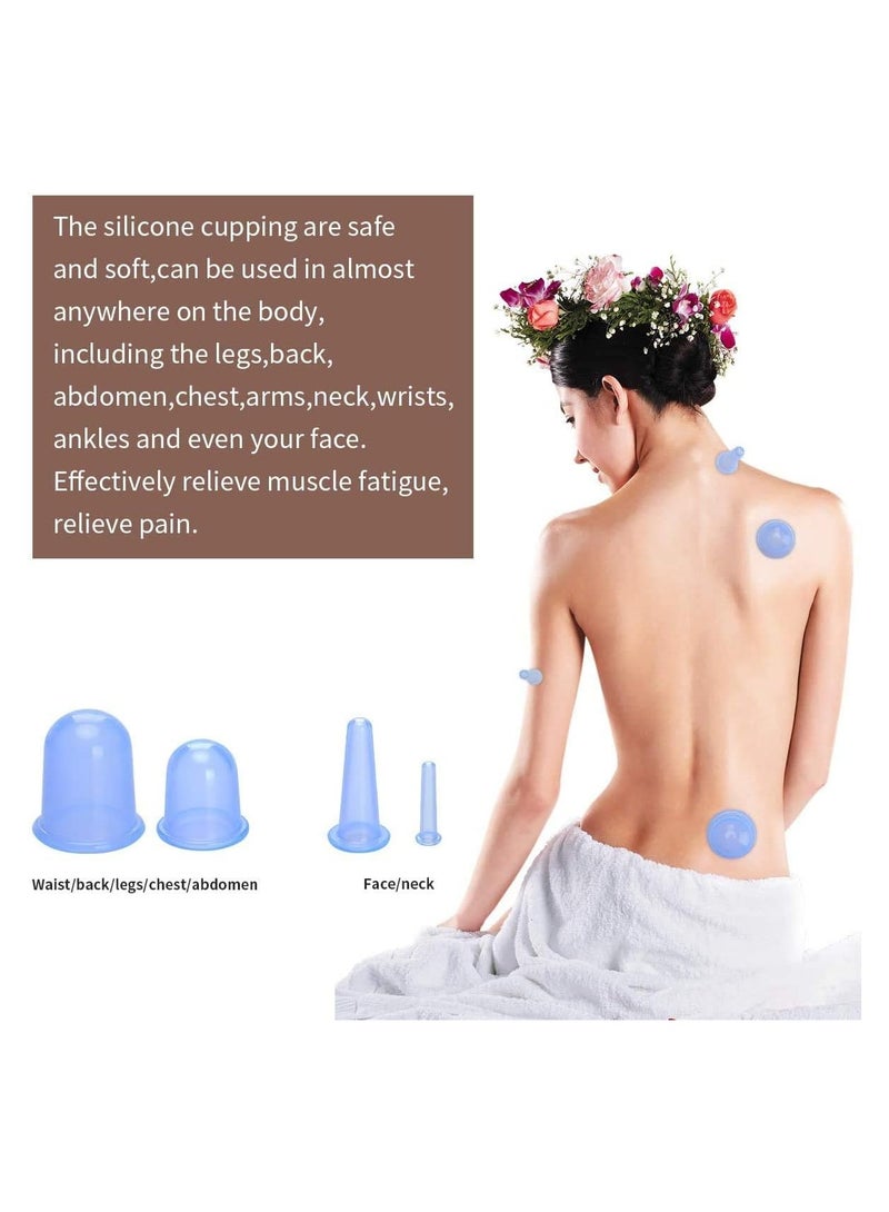 Silicone Cupping Therapy Set, Family Cupping Therapy Set for Cellulite, Neck, Face and Body (Set of 4) - Image 5