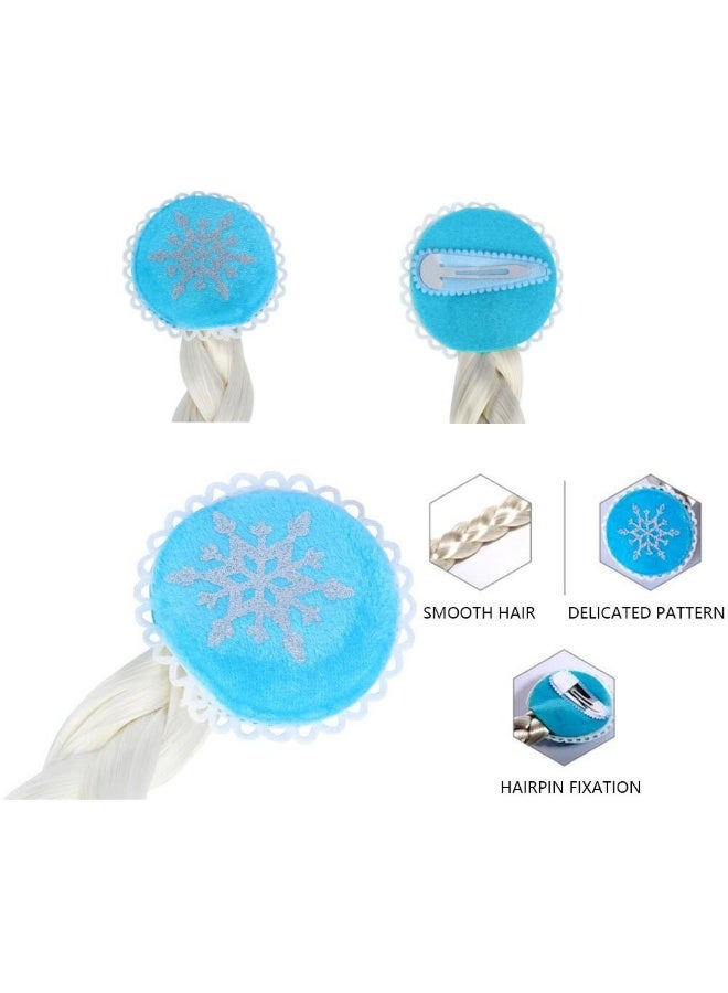 Yosbabe إكسسوارات حفلة تنكرية للأميرة إلسا - مجموعة مجوهرات تنكرية للأميرة - مجموعة ألعاب للبنات - مجموعة هدايا حفلة - تاج إلسا، قفازات، شعر مستعار، وعصا سحرية - Image 4