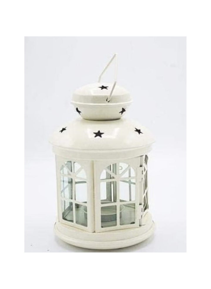 Generic - Hexagonal lantern with a unique design for home and courtyard decor and Ramadan celebrations, white glass - Image 1