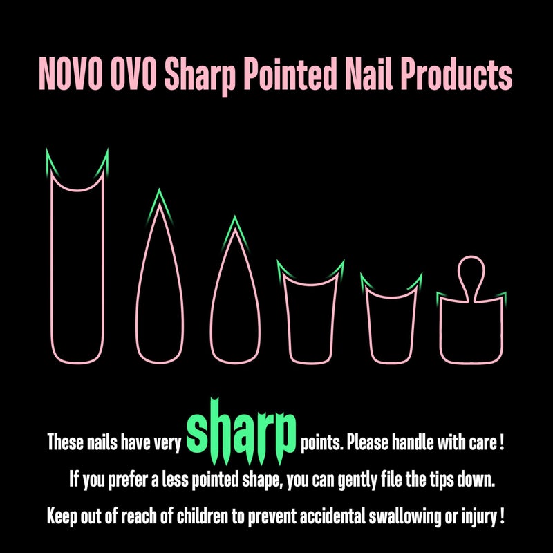 NOVO OVO Halloween White French Tip Duck Feet Nail Tips BERRY PINK Full Cover Press on Acrylic with Moon Curve, Thick Medim Long Pre-Etched Matte Wide Soft Gel False Nail Extension x 15 Sizes 150 pcs - Image 3
