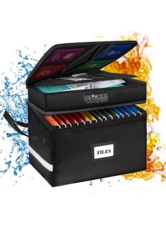 RFAQK Fireproof Document Box With Lock2 Layer File Cabinet Storage Bag With Multiple Pockets Waterresistant File Box With Reflective Stripdocument Organizer For Hanging Letter/Legal Folders Certificate  - Image 1