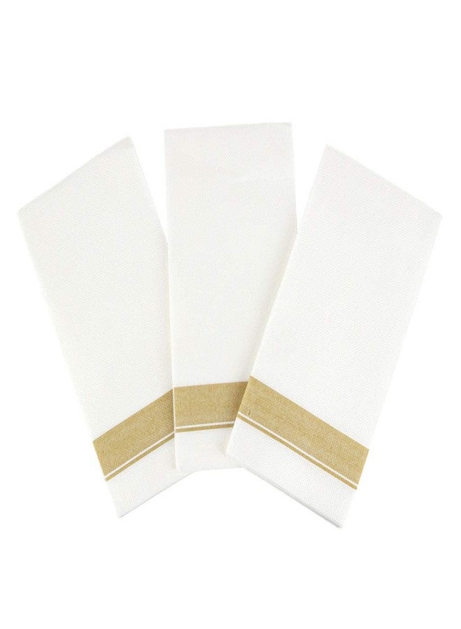 Bluesky Rectangle Cloth-Like White Napkins with Gold Border, 50 Pack Fancy Paper Napkins, 22" x 22" Disposable Dinner Napkins - Decorative For Parties, Weddings, Dinners, Upscale Parties & Events - Image 5